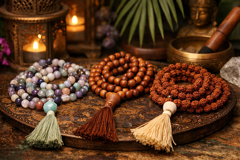 mala in pietre legno grani
